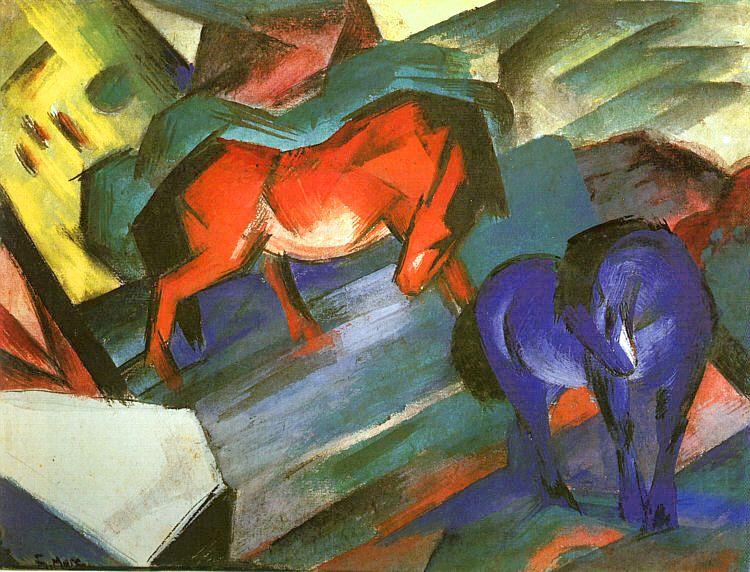 Franz Marc Red and Blue Horse china oil painting image